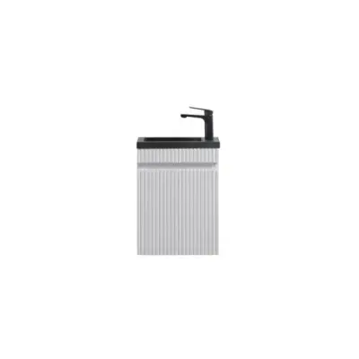 Fonteinmeubel Yuki 40cm mat wit inclusief wastafel mat zwart bij Voordelig Design Sanitair