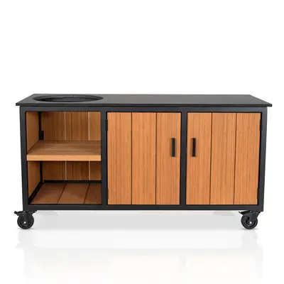 Fraaii Buitenkeuken Bamboo Teak Oil Inferno bij Barbecueplein
