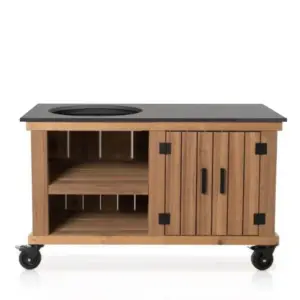Fraaii Buitenkeuken Meranti Storage + Dekton Werkblad (144 x 71 x 90) bij Allesvoorkamado.nl