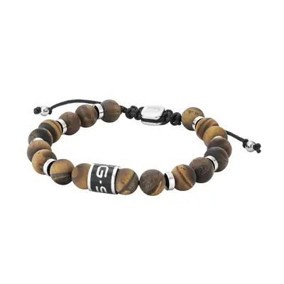 G-STAR ElNode Zilverkleurige Bruine Armband GSJ.111.02 bij Brandfield