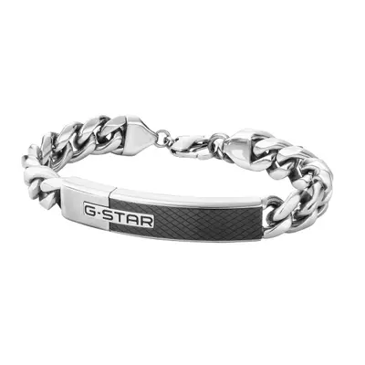 G-STAR Mtrx Zilveren en Zwarte Stalen Armband GSJ.105.02 bij Brandfield