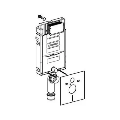 Geberit Kombifix WC-element H108 wandmodel m. Sigma inbouwreservoir 12cm afvoer Ø90/110mm z. bedieningspl. m. geluisdsisolatieset frontbed. bij Sanitairkamer
