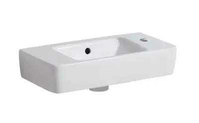 Geberit Selnova - Fontein 50x25 cm, met overloop, 1 kraangat rechts, wit 501.507.00.7 bij Sanitino