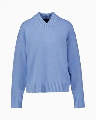 Gebreide Trui Julie midden blauw bij Van Dijk Store