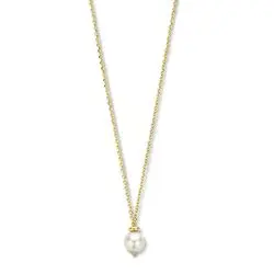 Geelgouden collier met zoetwaterparel bij Zilver.nl