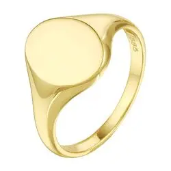 Geelgouden zegelring glad ovaal bij Zilver.nl