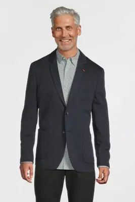 gemêleerd slim fit colbert classic navy bij Wehkamp