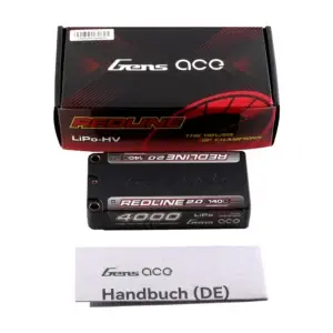Gens Ace Redline 2.0 4000mAh 7.4V 140C 2S Shorty LiPo Accu bij Toemen Modelsport