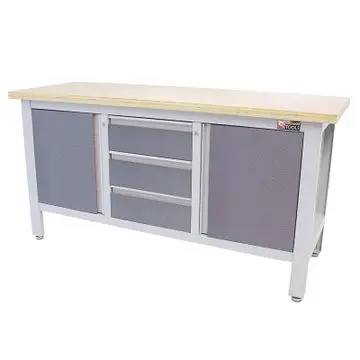 George Tools Standard werkbank 3 lades 2 deuren multiplex 169 cm grijs bij George at Work