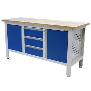 George Tools Standard werkbank 3 lades 2 deuren multiplex 169 cm blauw bij George at Work