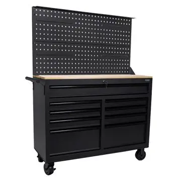 George Tools verrijdbare werkbank met zwarte handgrepen 117 cm zwart bij George at Work
