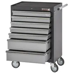 Gereedschapswagen grijs/antraciet 7 laden leeg met quick lock bij Powerplustools