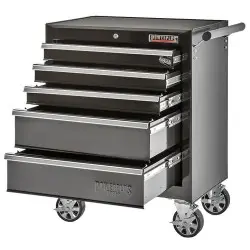 Gereedschapswagen zwart 5 laden met quick lock bij Powerplustools
