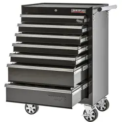 Gereedschapswagen zwart 7 laden met quick lock bij Powerplustools