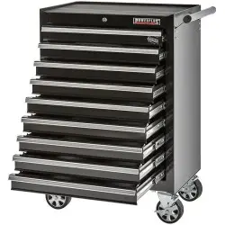 Gereedschapswagen zwart 9 laden leeg met quick lock bij Powerplustools