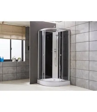 Gesloten Douchecabine Kwartrond 80x80cm Compleet met doucheset en Creavit Beauty gesloten Douchecabine 5mm Veiligheidsglas bij Sani4Comfort