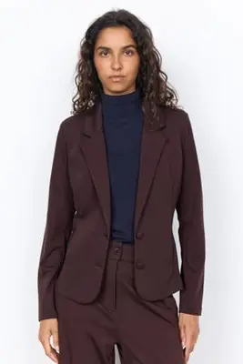 getailleerde blazer - bruin bij Wehkamp