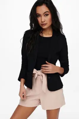 getailleerde jersey blazer ONLPOPTRASH zwart bij Wehkamp