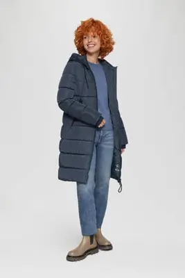 gewatteerde winterjas donkerblauw bij Wehkamp