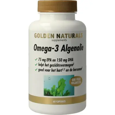Golden Naturals Omega 3 Algenolie Liquid Capsules bij Vitatheek