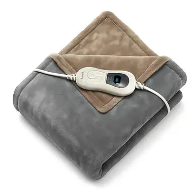 Goliving Elektrische Fleece Plaid - Warmtedeken 3 Standen - 160x120cm Lichtgrijs bij Leen Bakker