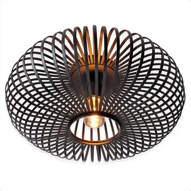 Goliving Plafondlamp - Plafonnière - E27 - Metaal - Ø 40 cm - Zwart bij Leen Bakker