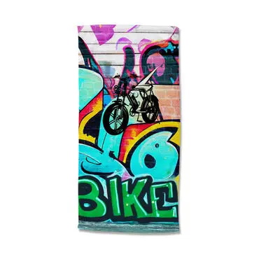 Good Morning strandlaken graffiti - 75x150 cm - Multi - Badstof bij Leen Bakker