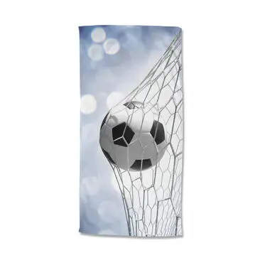 Good Morning strandlaken voetbal - 75x150 cm - Blauw - Badstof bij Leen Bakker