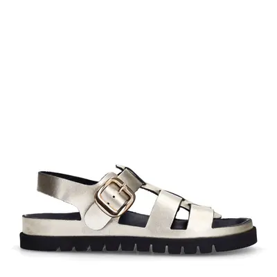 Gouden leren sandalen bij Sacha