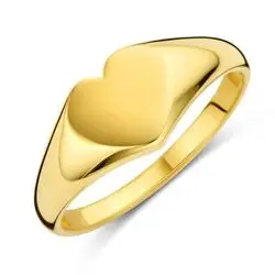 Gouden zegelring hart 7,5 bij Zilver.nl