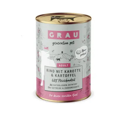 Grau Adult Graanvrij Hondenvoer - Rund met Wortel en Aardappel - Blik bij Medpets