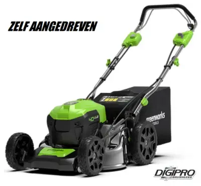 Greenworks 40 volt Accu Grasmaaier 46 cm bij DeTuinmachine.nl (DBS Maaitechniek)