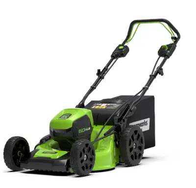 Greenworks 60 volt Accu Grasmaaier 46 cm GD60LM46SP zelfrijdend bij DeTuinmachine.nl (DBS Maaitechniek)