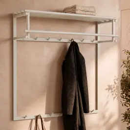 Grote kapstok beige met hoedenplank bij LUMZ