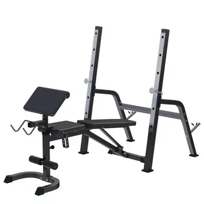 Halterbank met squat rack zwart bij Gorilla Sports