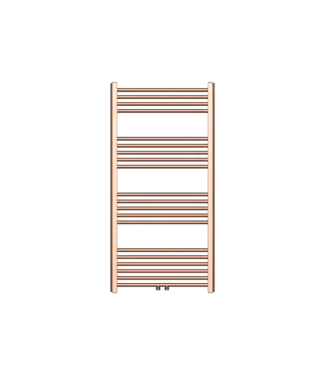 Handdoekradiator 120x60cm Geborsteld Koper - 414 Watt Midden aansluiting bij Sani4Comfort