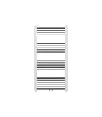 Handdoekradiator 120x60cm Geborsteld RVS 414 Watt Midden aansluiting bij Sani4Comfort