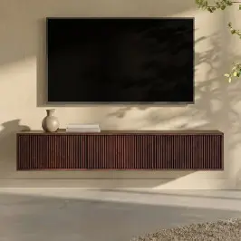 Hangend tv-meubel ribbel hout bij LUMZ