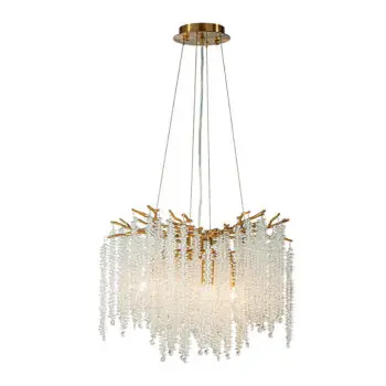 Hanglamp kroonluchter met kristal antiek goud bij Straluma