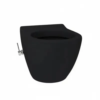 Hangtoilet Aveiro met ingebouwde Bidet zonder zitting warm en koud water wc randloos Mat Zwart SaniSupreme bij SaniSupreme