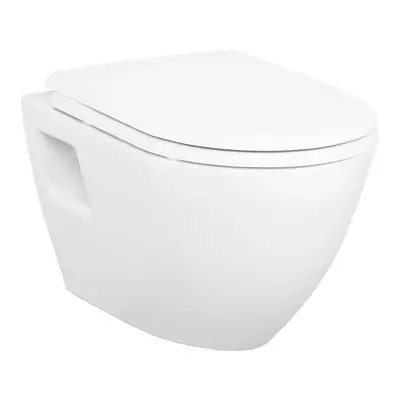 Hangtoilet Lissabon met zitting Glanzend Wit modern design SaniSupreme bij SaniSupreme
