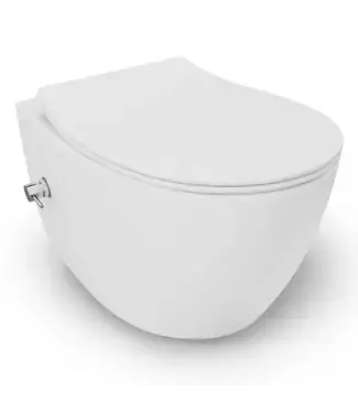 Hangtoilet met bidet Wit⎢Geintegreerde kraan Koud⎢Isvea Sentimenti NEO Randloos excl. wc bril bij Sani4Comfort