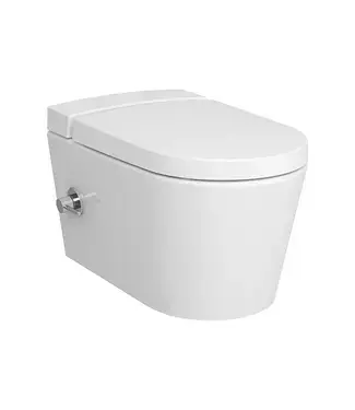 Hangtoilet met bidet Wit Randloos⎢VitrA Nest⎢Geintegreerde bidetkraan Warm&Koud⎢excl. wc bril bij Sani4Comfort
