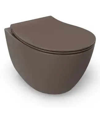 Hangtoilet Randloos Mat Taupe⎢Isvea Sentimenti NEO⎢excl. wc bril bij Sani4Comfort