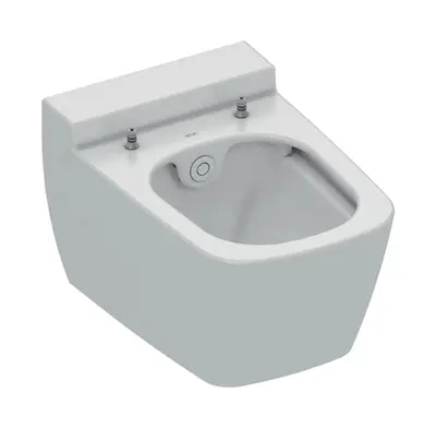 Hangtoilet Sombra wit met ingebouwde Bidet koud water wc met douchefunctie SaniSupreme bij SaniSupreme
