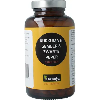 Hanoju Kurkuma + Gember + Piperine 500Mg bij Vitatheek