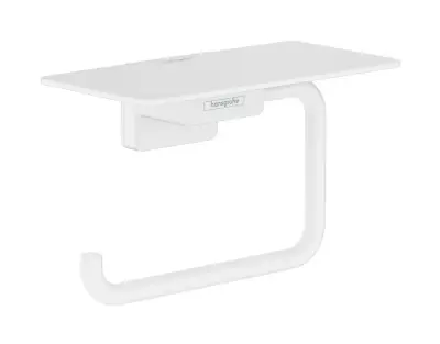 Hansgrohe AddStoris - Toiletrolhouder met planchet, mat wit 41772700 bij Sanitino