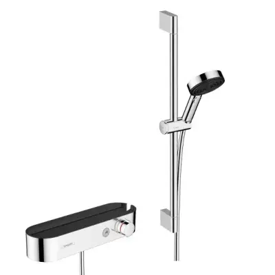 Hansgrohe Pulsify Select - Doucheset Relaxation met thermostaatkraan, 3jet, met douchestang 65 cm, chroom 24260000 bij Sanitino