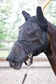 Harry's Horse Vliegenmasker Flyshield met oren en neusstuk bij Braaaf Ruitersport