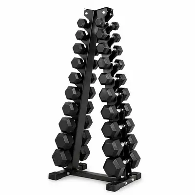 Hexa Dumbbell Set met Verticaal Rek - 1 t/m 10KG bij PH Fitness